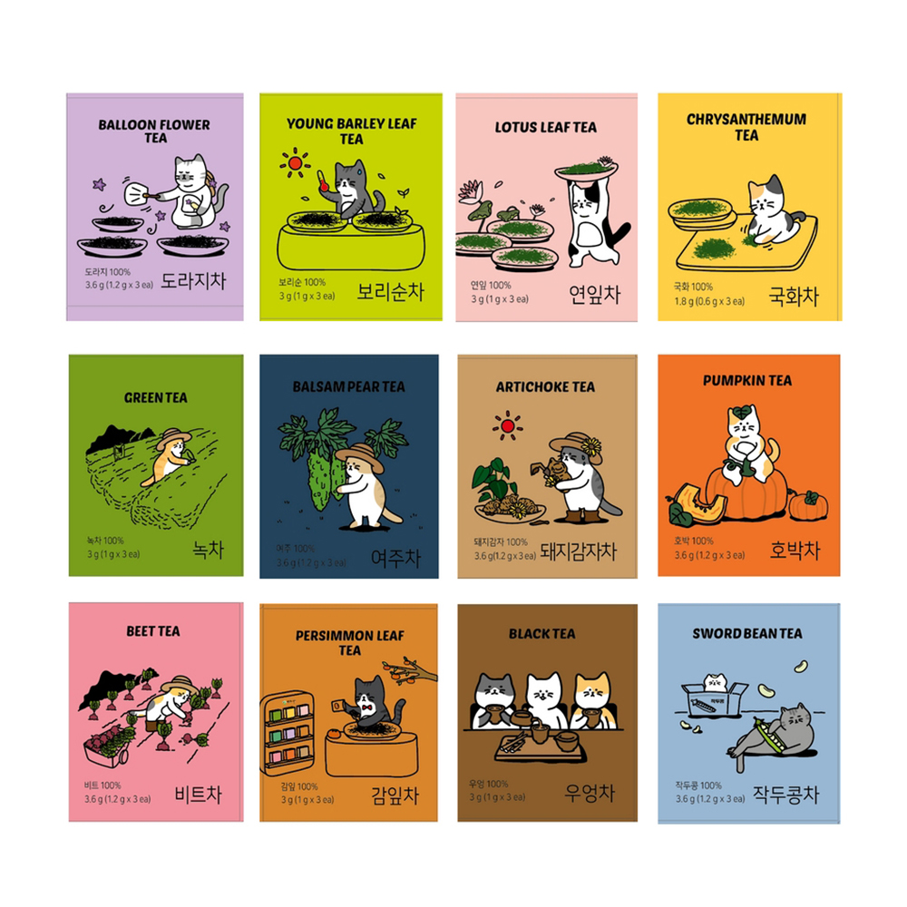 프리미엄 고양이 티 컬렉션 9종 선물세트 국내산 건강차 - 상세 이미지 3
