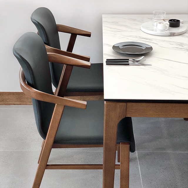 로포텐 핀핀 식탁의자 고무나무 원목 카페 인테리어 의자