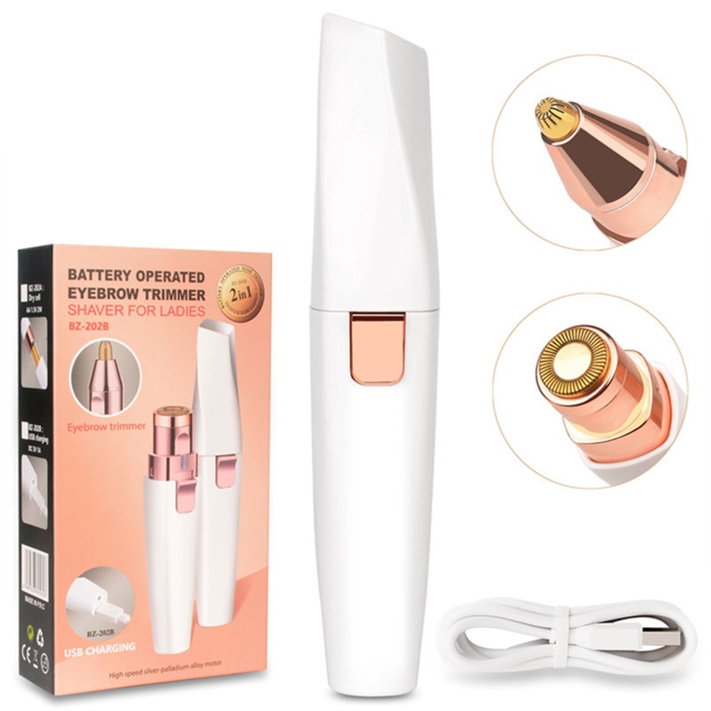 전동 눈썹 정리기 USB 충전식 여행용 휴대용 눈썹칼 바리깡 제모기 잔털 지우개 면도기 - 상세 이미지 2
