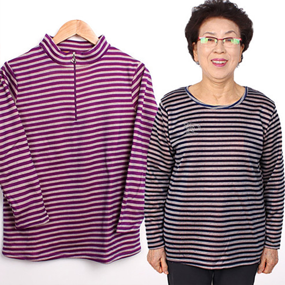 반폴라 티셔츠 목폴라 중년 여성 엄마 할머니 여자 70대 융기모 안감 겨울 봄 가을 - 상품 이미지