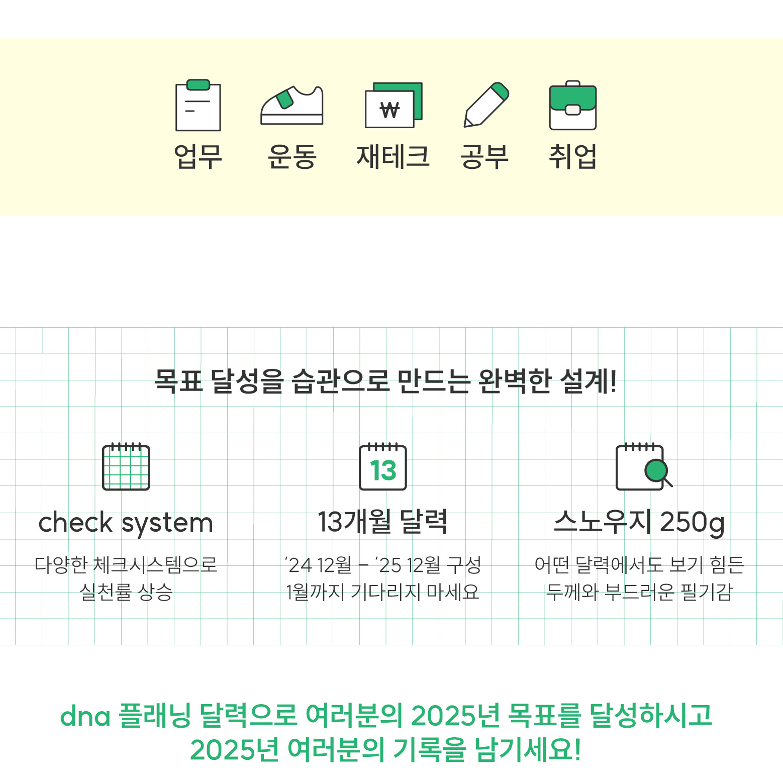 dna 2026년 탁상 스케줄러 만년 위클리 먼슬리 주간 월간 업무 스터디 다이어리 플래너 습관 달력 만다라트 계획표 상세 이미지 4