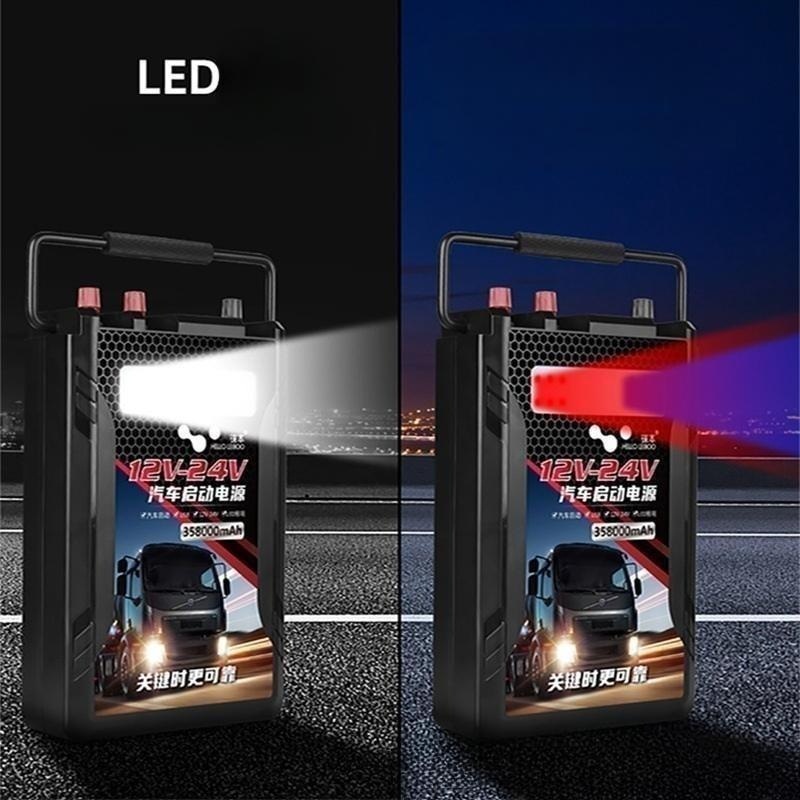 1초 OK! 24V/12V 트럭 점프스타터 비상 전원 공급 장치 358000mAh 대용량 - 상세 이미지 4