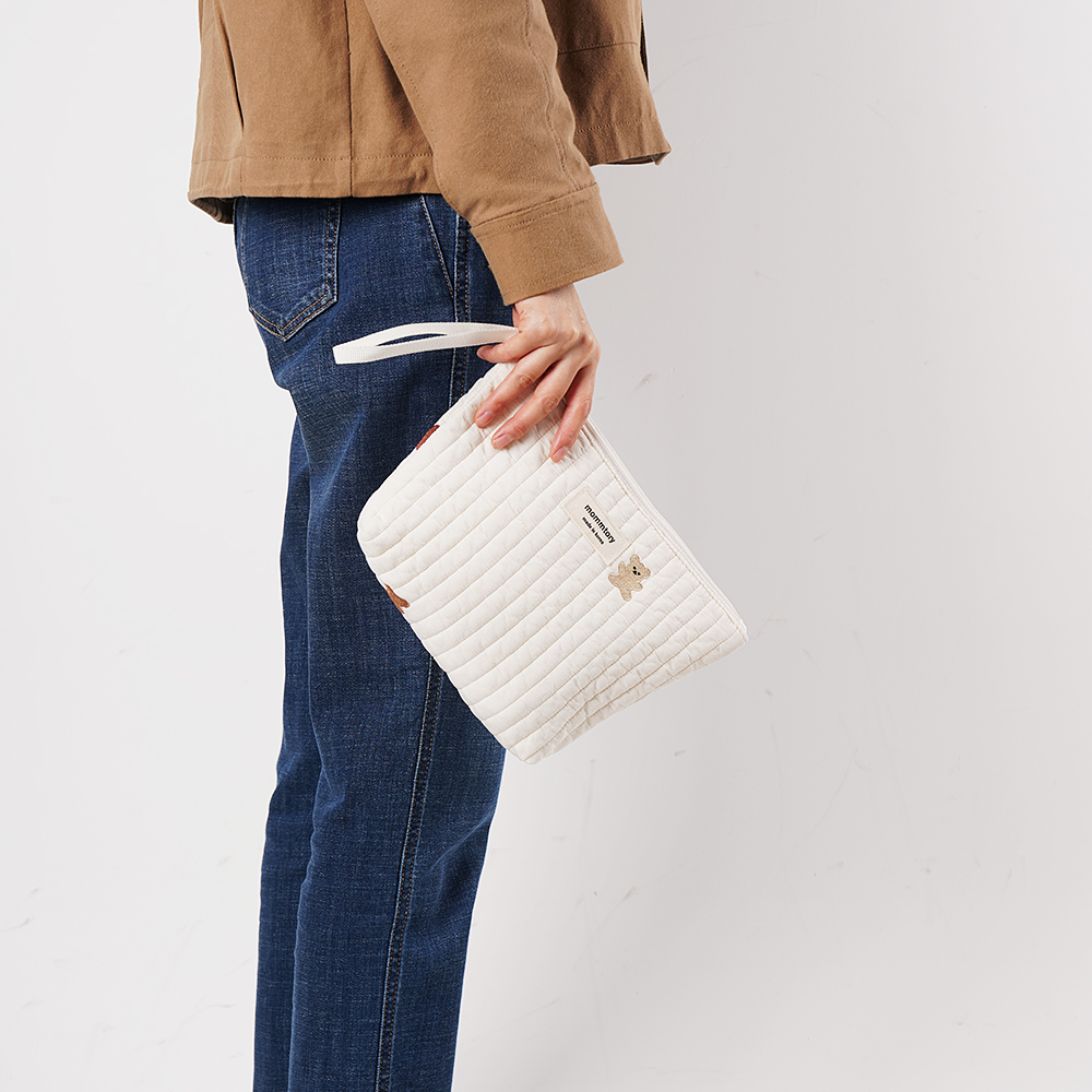 어린이집 국산 이니셜 네임택 미니기저귀가방 자수 파우치 맘토리