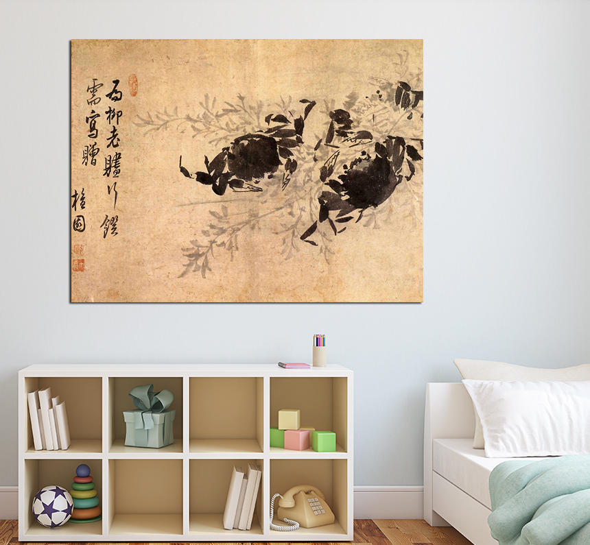김홍도 연꽃 잠자리 그림 민화 풍수 인테리어 거실 사무실 액자 한국화 중형 이미지 8