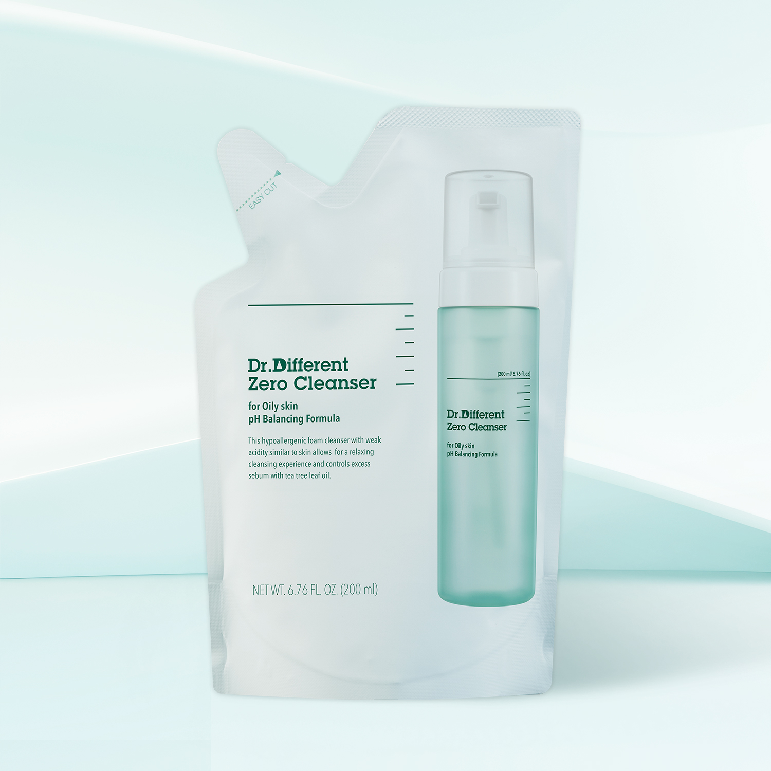 닥터디퍼런트 약산성 저자극 제로 클렌저 지성 200ml 리필 - 상품 이미지