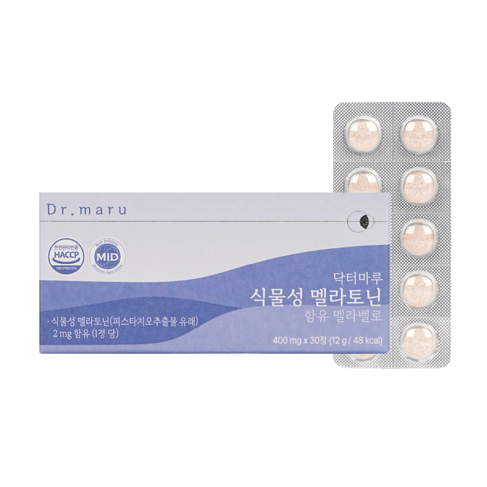 멜라토닌 식물성 영양제 리포좀 멜라벨로 닥터마루 400mg x 30정 - 상품 이미지