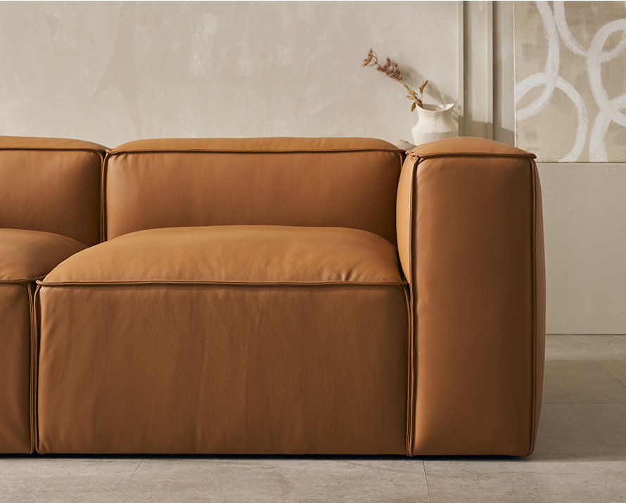 수아브 뉴웨이 모듈 이태리 통가죽 쇼파 천연 면피 소파 4인