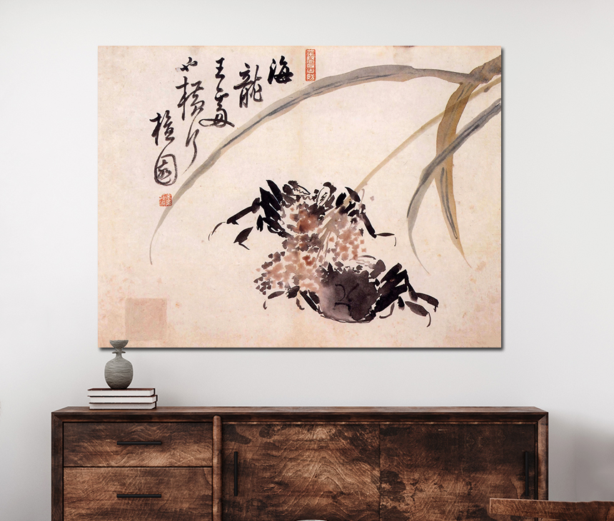 김홍도 연꽃 잠자리 그림 민화 풍수 인테리어 거실 사무실 액자 한국화 중형 이미지 6