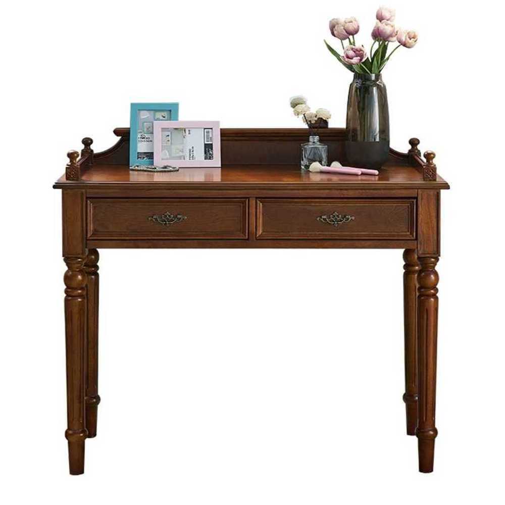 원목 엔틱 책상 고급 빈티지 서랍 노트북 데스크 80x45cm - 상품 이미지