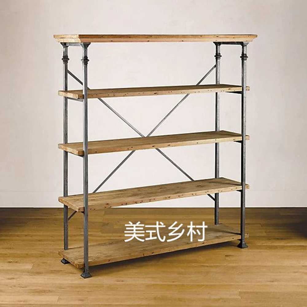 인더스트리얼 원목 선반 책장 레트로 카페 진열장 80x35x180cm - 상세 이미지 4