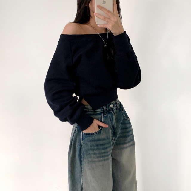 [3단기장/발열원단🔥] 바티안 벌룬핏 사이드 핀턱 겨울 빈티지 워싱 청바지 스냅버튼 히든밴딩 기모 폴딩 와이드 데님 팬츠 상세 이미지 11