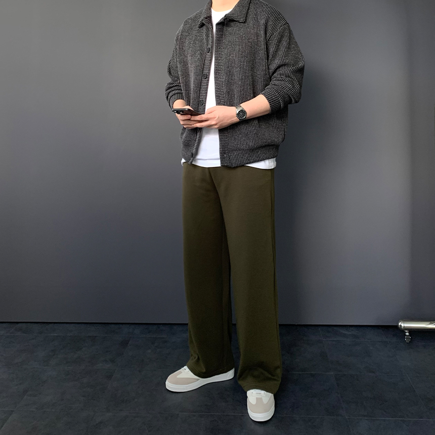 남자기모바지 남성겨울바지 남자와이드팬츠 - 상세 이미지 3