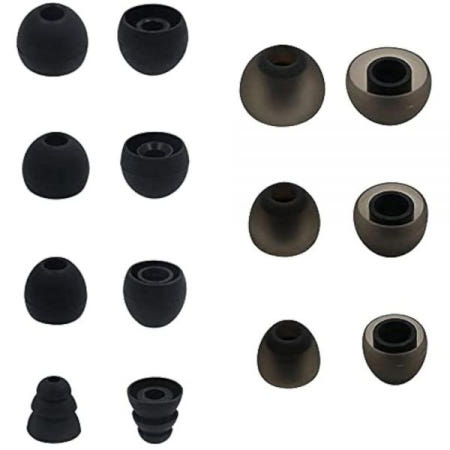 [해외]JNSA 소니 WF-1000XM4 실리콘 이어팁 이어 팁 액세서리 교체품, 충전 케이스에 적합, 7가지 사이즈 7쌍 (실리콘 블랙)