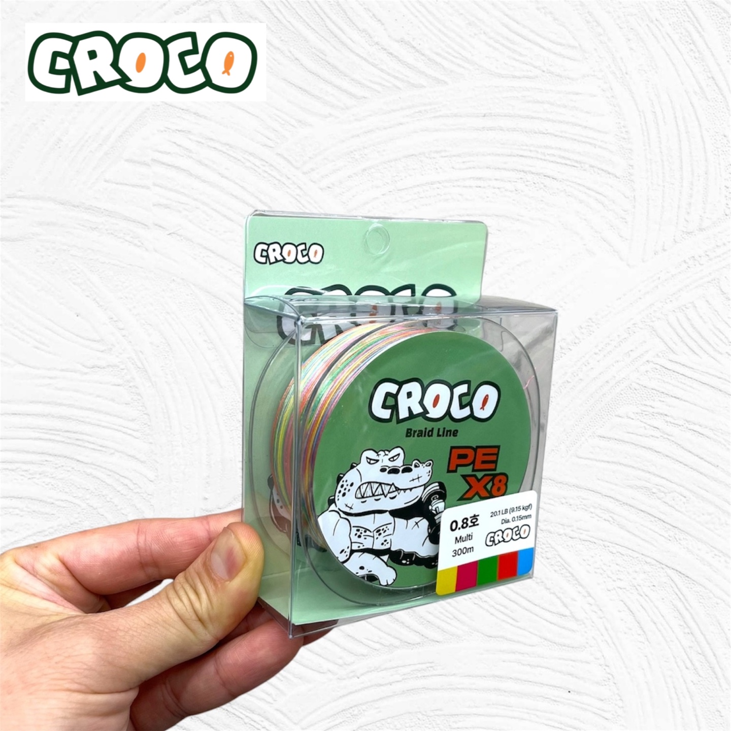 크로코 X8 합사 브레이드 PE라인 선상 바다 민물 루어낚시줄 멀티컬러 오색합사 300m - 상세 이미지 3
