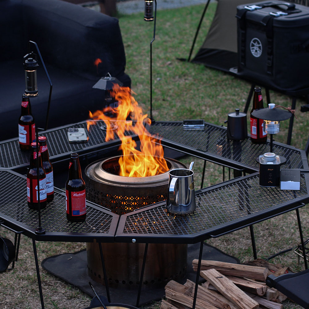 조선땔감 원형 화로대 플레임팟 36 불멍 바베큐그릴 캠핑 이중연소 대형 장작 화로대