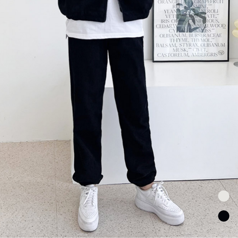 조그팬츠 조거 기모 코듀로이 골덴 여성 밴딩 츄리닝 바지 - 상품 이미지