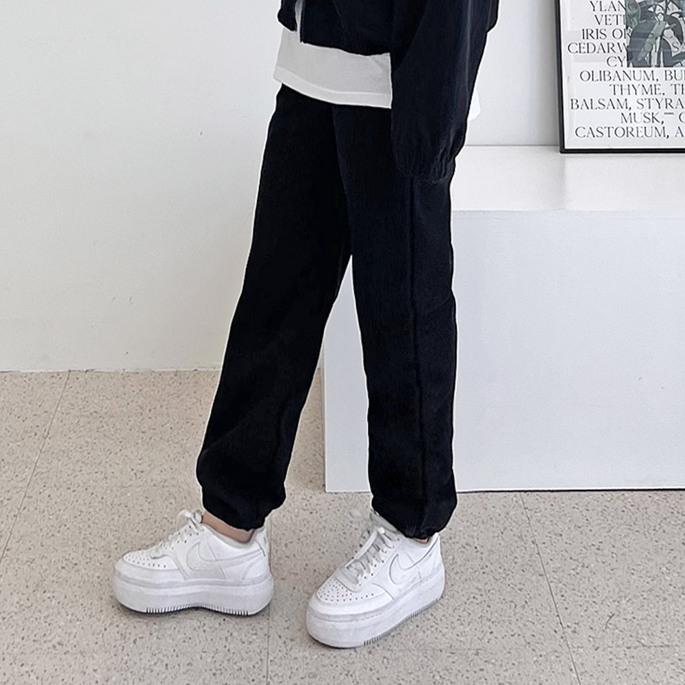 조그팬츠 조거 기모 코듀로이 골덴 여성 밴딩 츄리닝 바지 - 상세 이미지 5