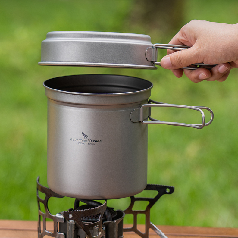 대륙의 벨락 티타늄 코펠 캠핑 팬 1인용 미니쿠커 야연냄비