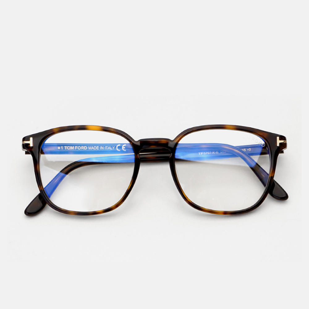 [N도착보장/슈퍼특가]톰포드 TF5797-K-B 052 톨토이즈 브라운패턴 사각 스퀘어 뿔테 안경테 연예인 룩