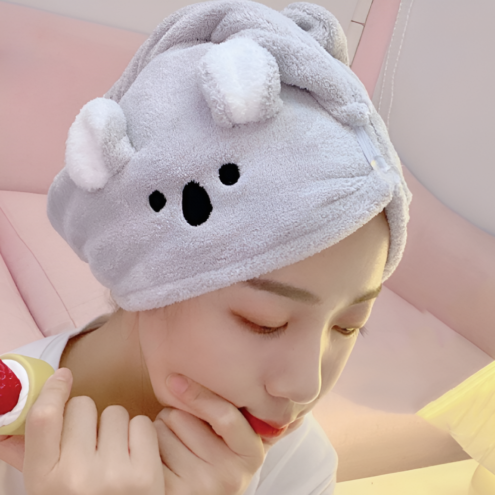 극세사 헤어 드라이타올 머리수건 양머리 타올 욕실 샤워 헤어밴드 수건 - 상세 이미지 2