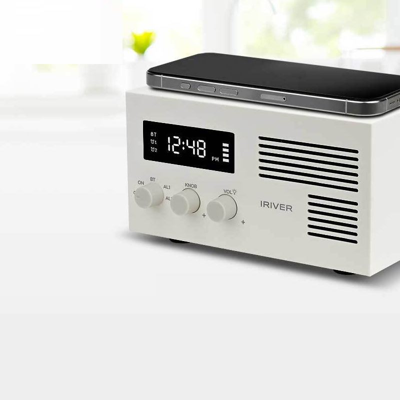 무소음 탁상 전자 시계 알람 디지털시계 무선충전 인테리어 블루투스스피커