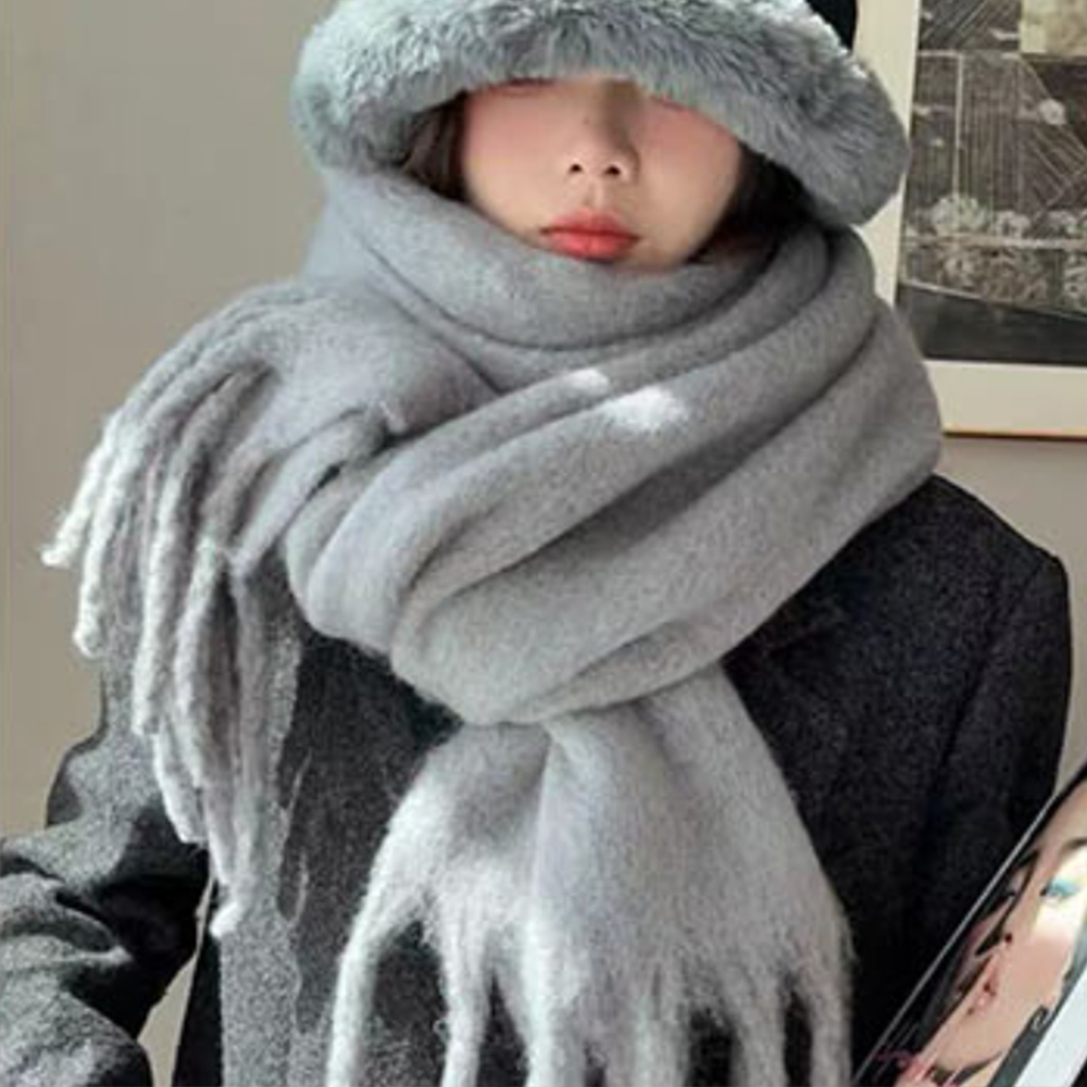 머플러 목도리 커플 남녀공용 여자 남자 겨울 가을 고급 심플 기본 빅사이즈 따뜻한 패션 - 상품 이미지
