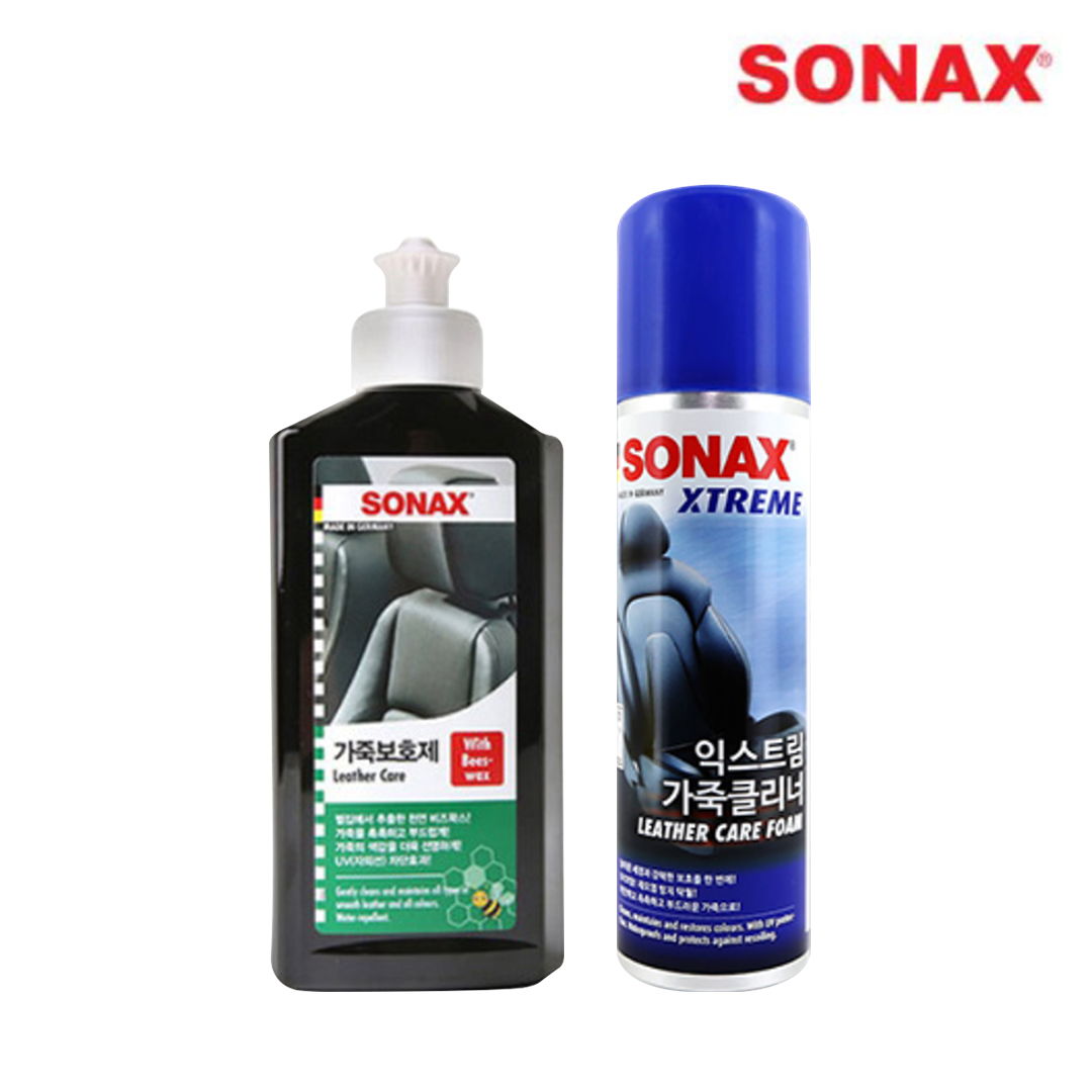 SONAX 소낙스 가죽크리너 + 가죽보호제 250ml 가죽관리제세트 - 상품 이미지