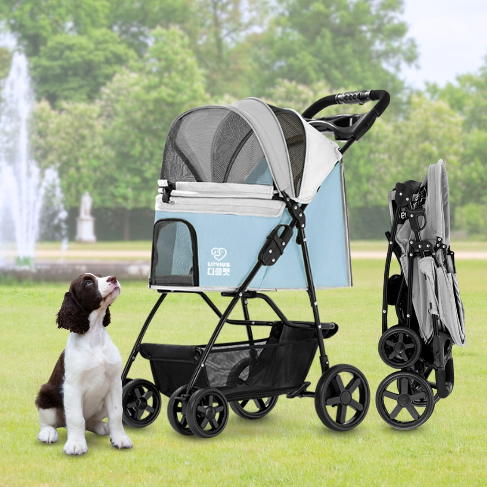 [디클펫] 러비어스 강아지유모차 애견유모차 개모차 반려견 펫모차 폴딩 코코 초경량 접이식