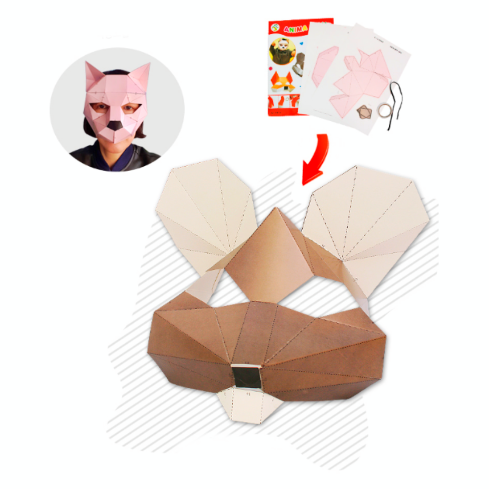 페이퍼아트 만들기수업 동물가면만들기 쥐캐릭터 집미술 페이퍼가면공예 초등미술 단체활동 - 상품 이미지