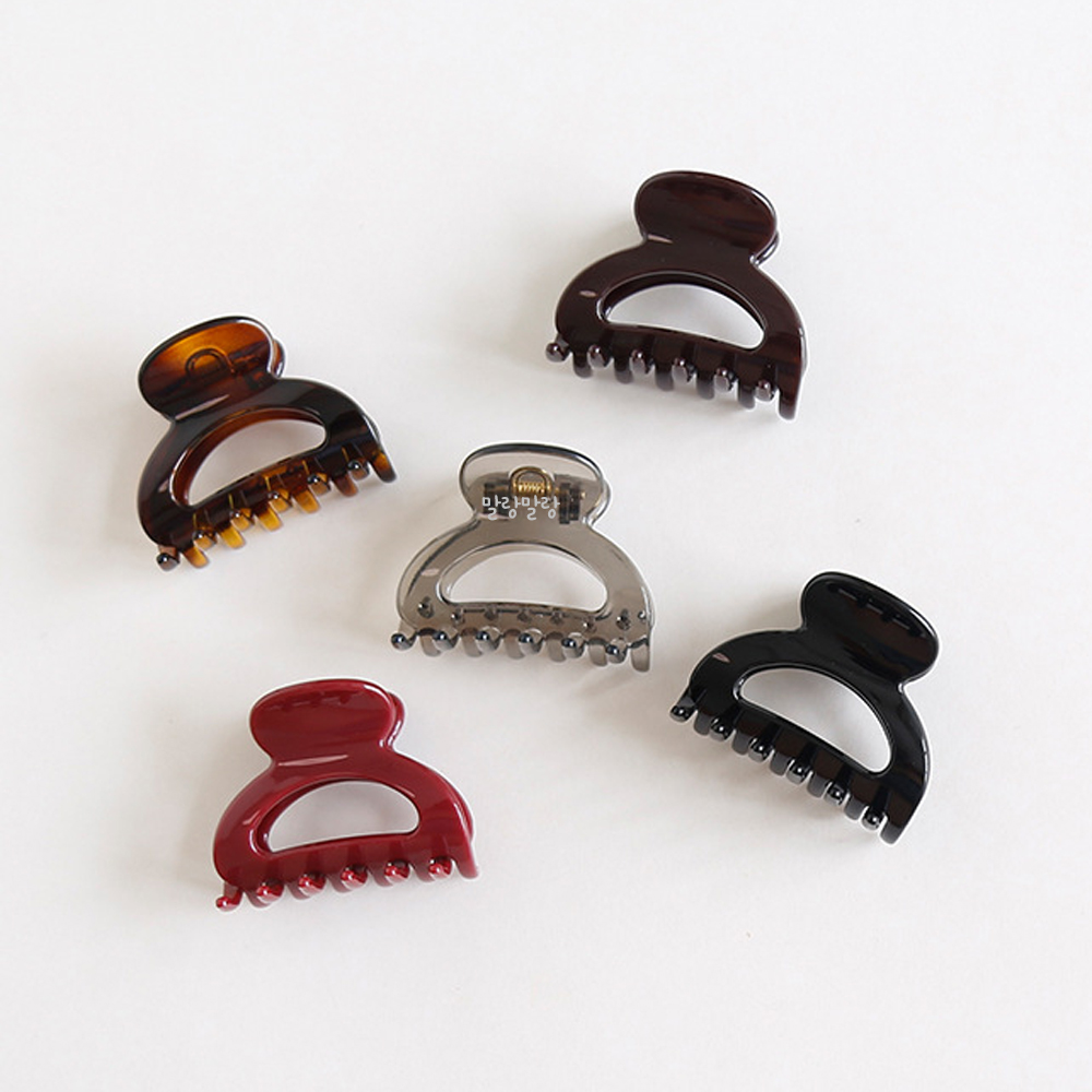 반달 헤어클립 반머리집게핀 심플한 반묶음헤어삔 - 상품 이미지