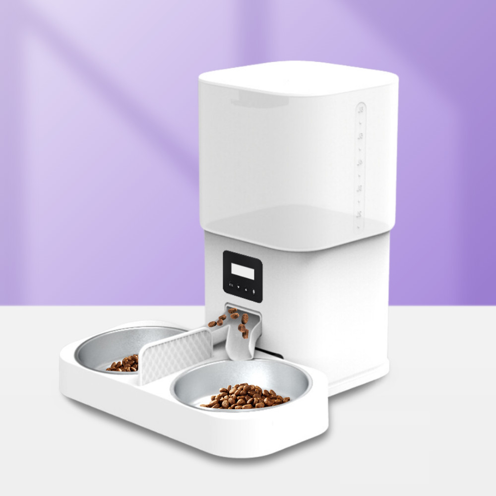 [디클펫] 강아지 고양이 스마트 자동급식기 AT-320 듀얼 6L 스케쥴 음성녹음 분리세척 ok
