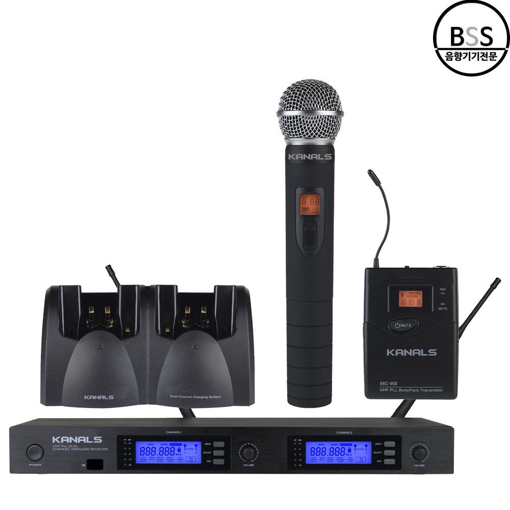 KANALS BK-9000N 카날스 BK-9000 2채널 무선마이크 강당 교회 행사 공연 - 상세 이미지 2