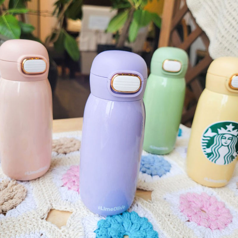 각인텀블러 350ml 초등학생 어린이물병 파스텔 보온병 유치원 어린이집 선물 - 상품 이미지