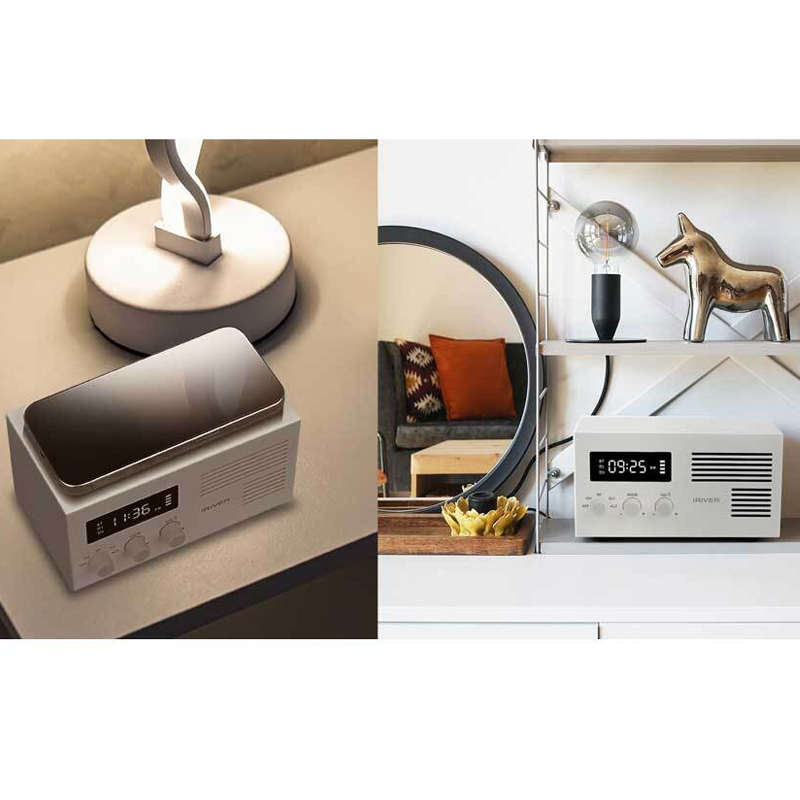 무소음 탁상 전자 시계 알람 디지털시계 무선충전 인테리어 블루투스스피커