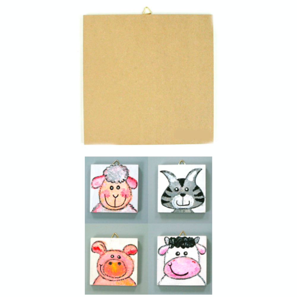 폼클레이수업재료 MDF정사각판 16x16cm 6T사이즈 물감색칠미술재료 - 메인 이미지