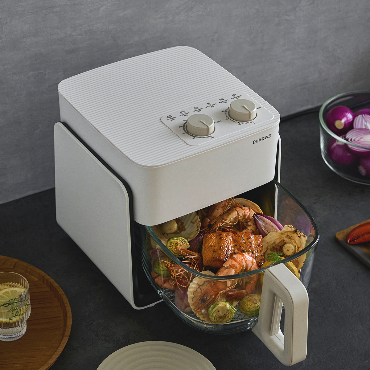 닥터하우스 셰프 글라스 에어프라이어 4.5L 2종 택1