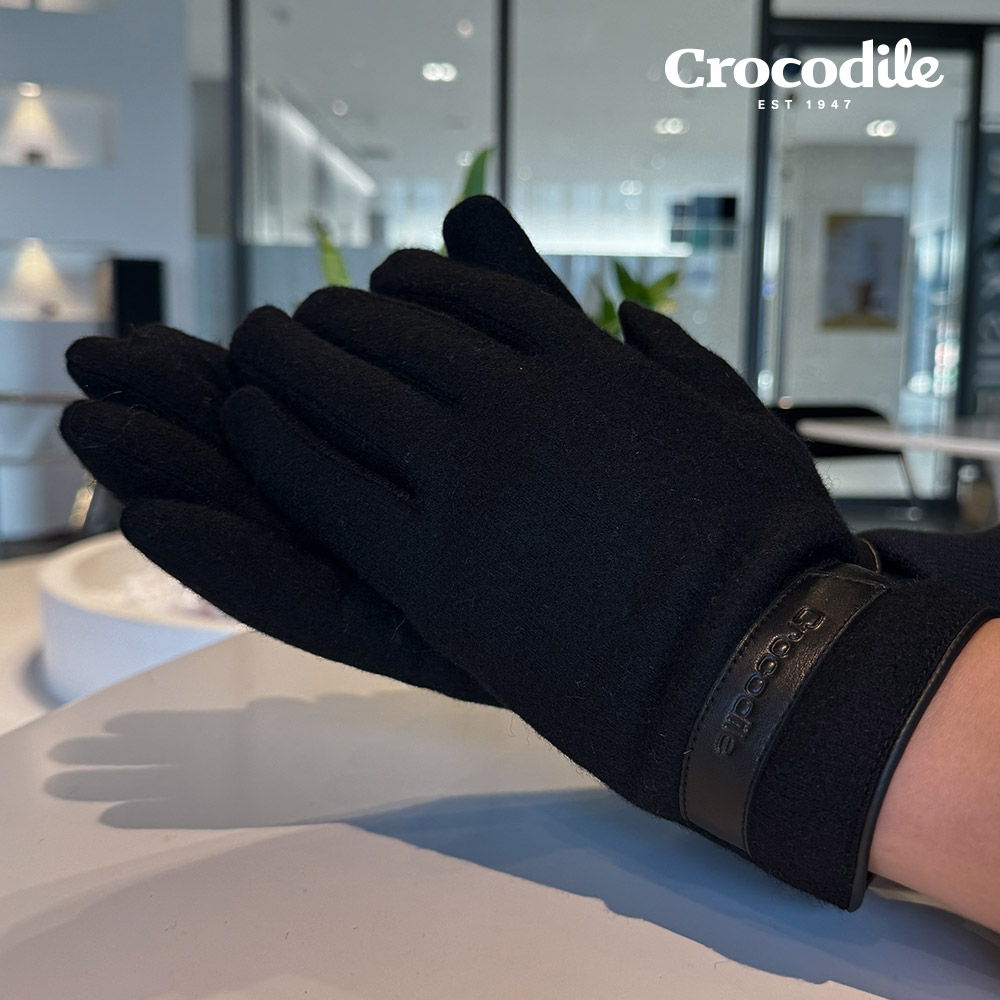 크로커다일 가죽띠로고 스마트 터치 남성 겨울 모 장갑