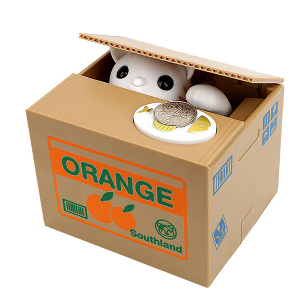 스토리빙 동전먹는 고양이 저금통 스트로베리 이미지 4