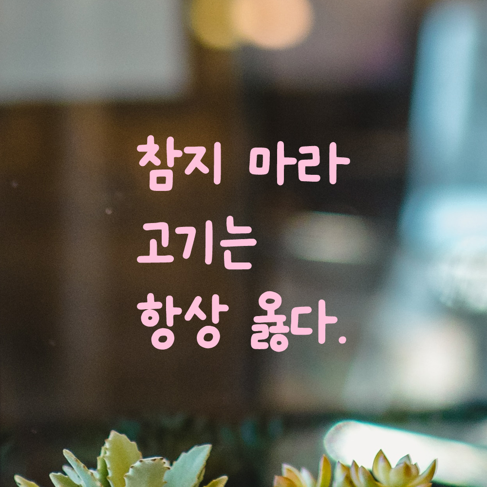 귀여운 손글씨 레터링 스티커 참지 마라 고기는 항상 옳다 LMM-110S 검정 - 상세 이미지 4