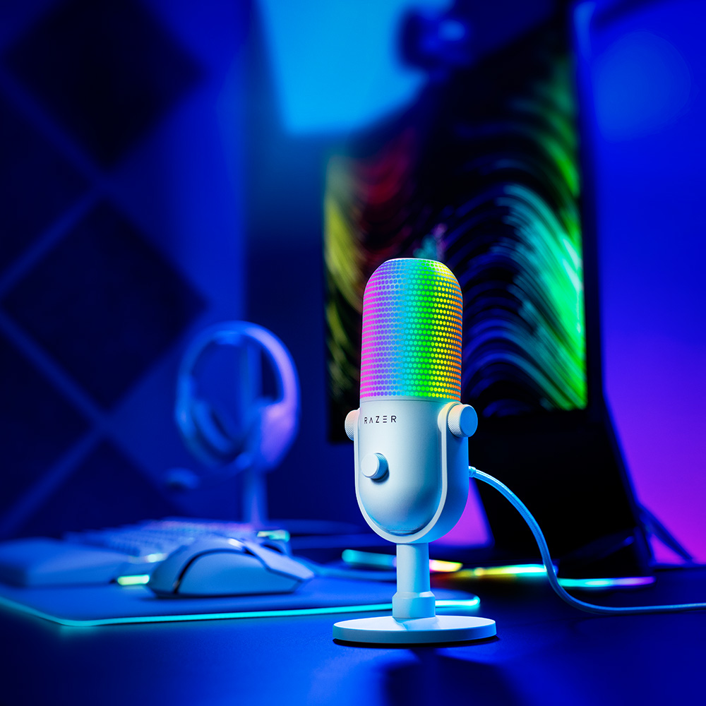 레이저코리아 세이렌 V3 Chroma 32비트 콘덴서 USB 마이크 화이트 이미지 6
