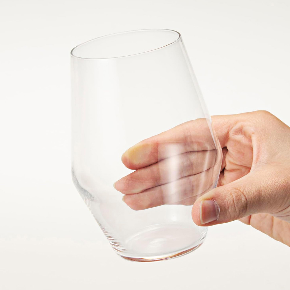 도요사사키 글라스 피노 각진 유리컵 오목 와인잔 400ml - 상품 이미지