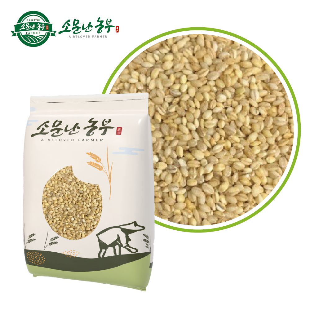 2025년산 햇보리 소문난농부 품질좋고 맛있는 찰보리쌀 1kg - 상품 이미지
