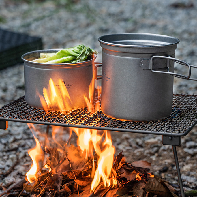 대륙의 벨락 티타늄 코펠 캠핑 팬 1인용 미니쿠커 야연냄비