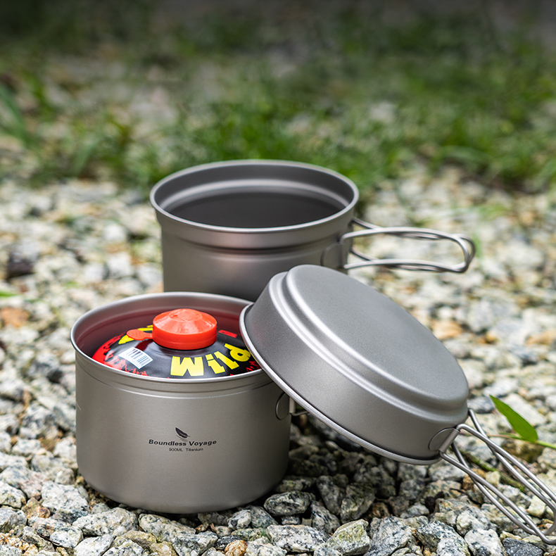대륙의 벨락 티타늄 코펠 캠핑 팬 1인용 미니쿠커 야연냄비