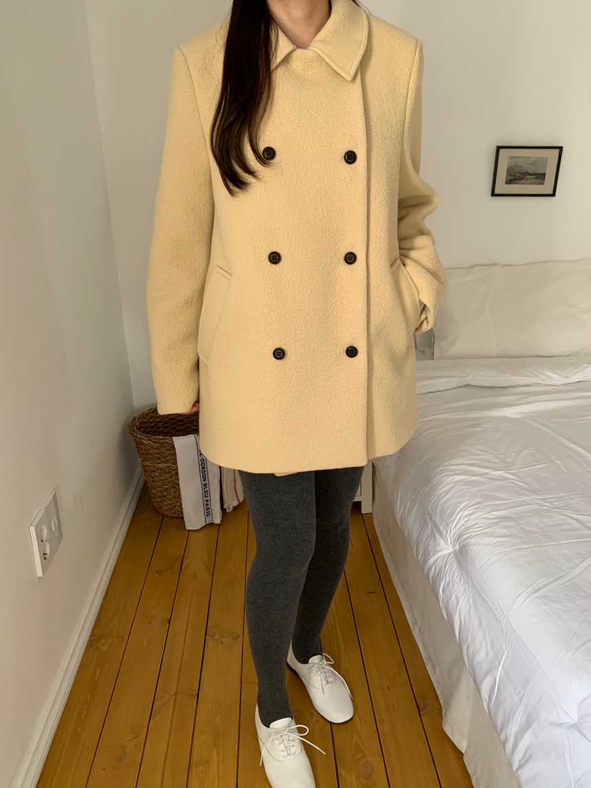 미엘 르미엘 코트 더블 울 카라넥 하프 코트 ct (3color) 상세 이미지 6