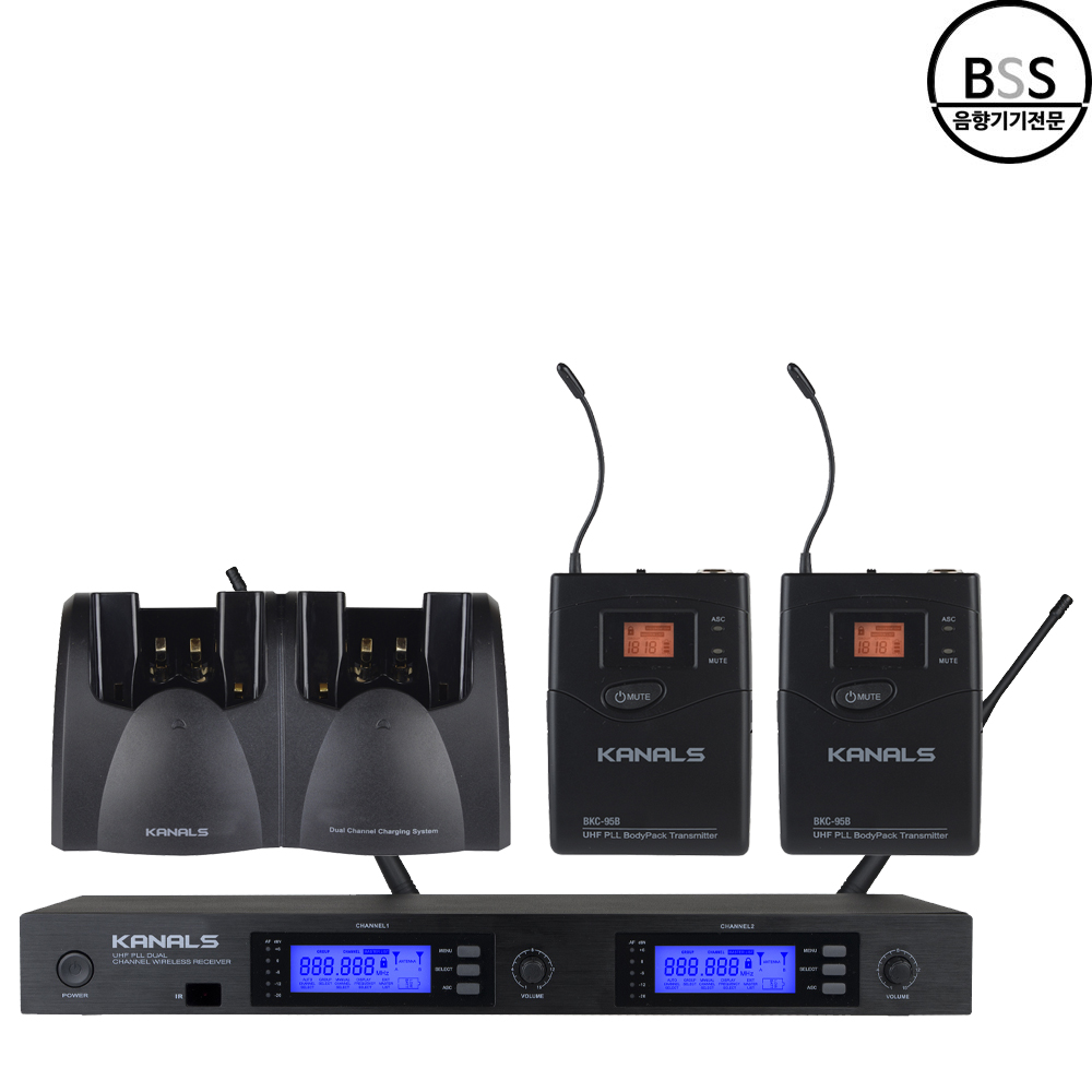 KANALS BK-9000N 카날스 BK-9000 2채널 무선마이크 강당 교회 행사 공연 - 상세 이미지 3