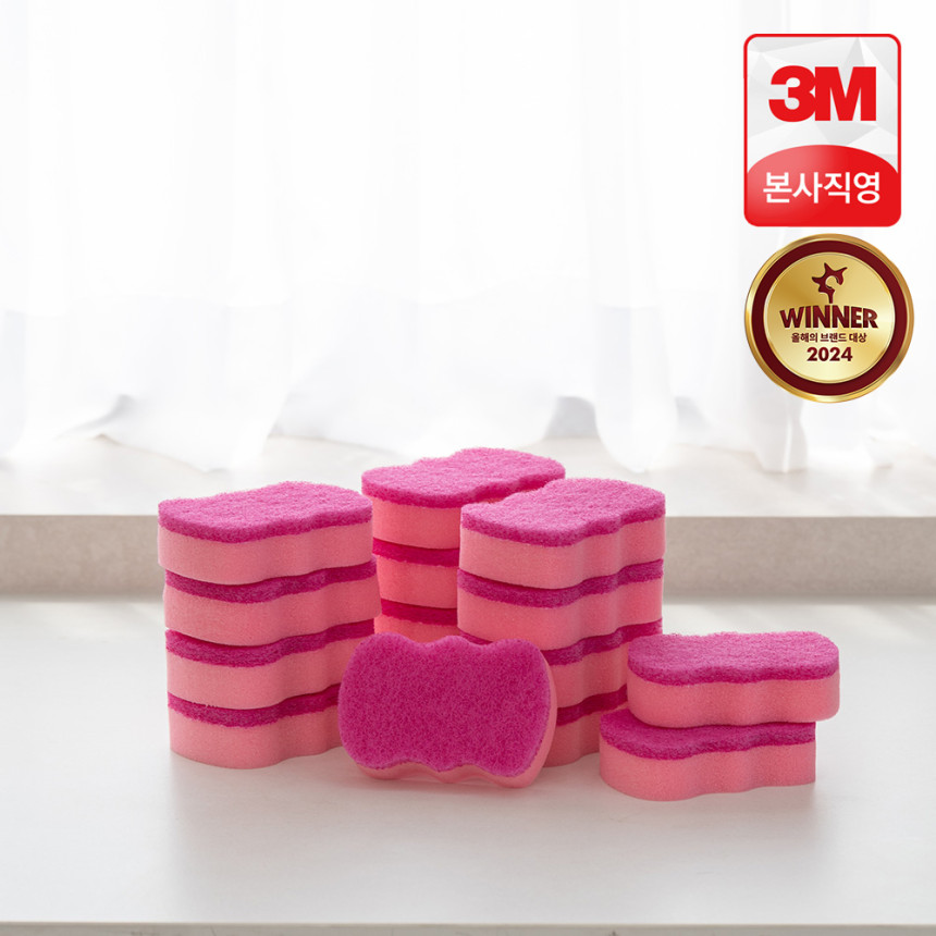 3M 스카치브라이트 제로스크래치 스펀지 수세미 3개입, 5개 사진 1