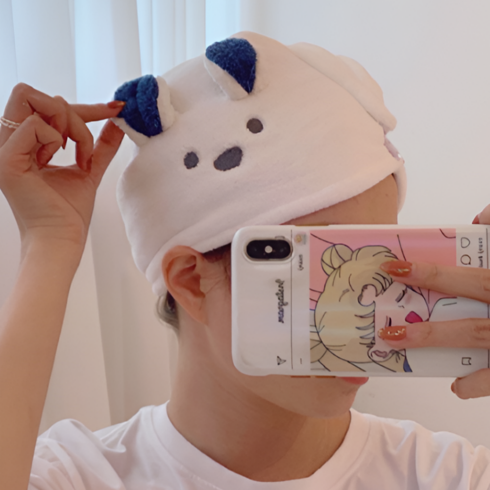 극세사 헤어 드라이타올 머리수건 양머리 타올 욕실 샤워 헤어밴드 수건 - 상세 이미지 4