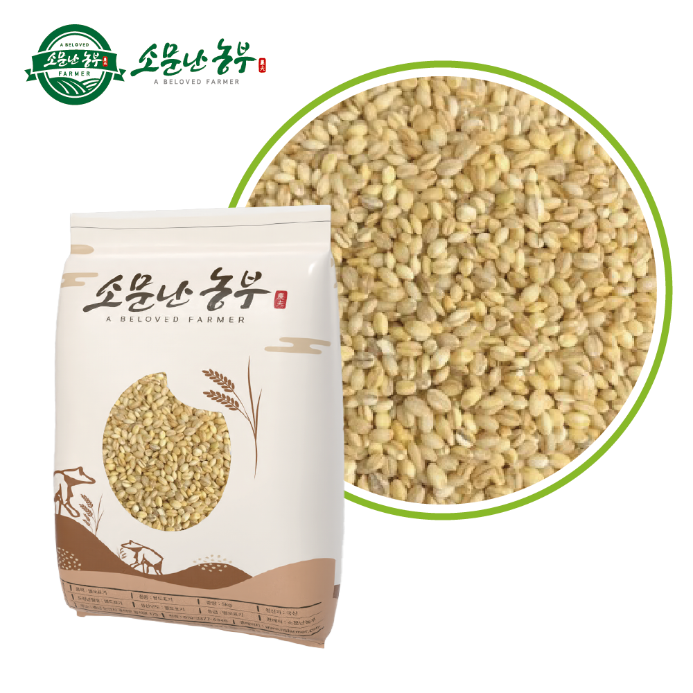 2025년산 햇보리 소문난농부 품질좋고 맛있는 찰보리쌀 5kg - 상품 이미지