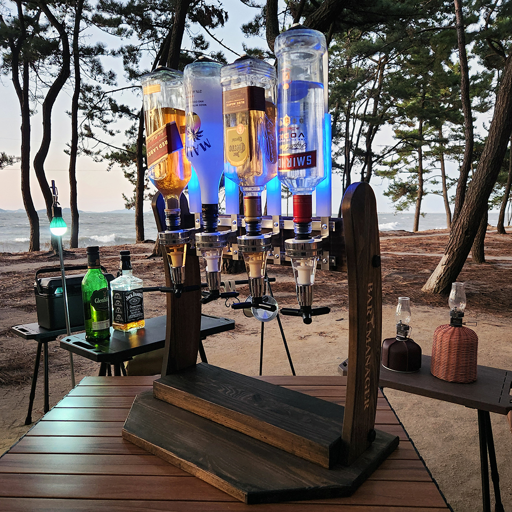 LED 바매니저 4구 조립식 이동 편리 위스키 보드카 하이볼디스펜서 하이볼제조기 이미지 7